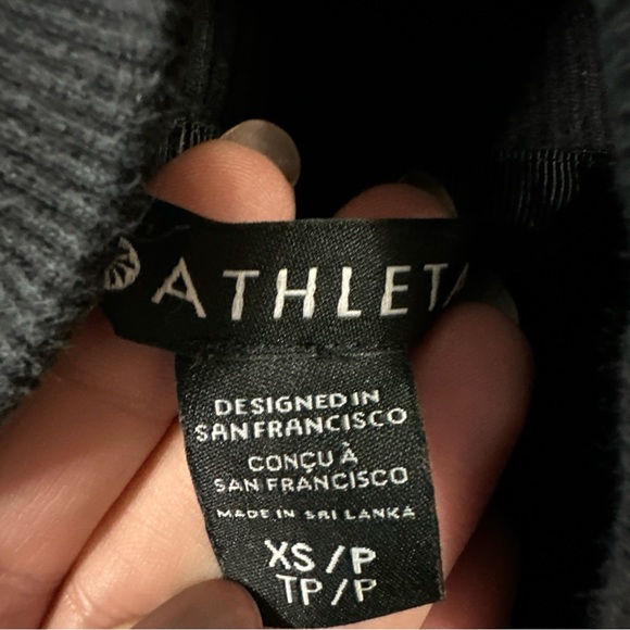 Athleta Black Cozy Karma Side Zip Funnel Neck Sweatshirt Size XS - Picture 7 of 9